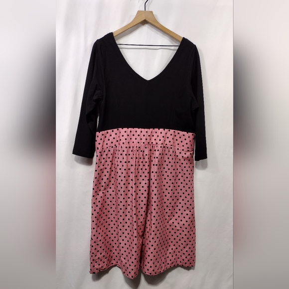 City Chic Annabella Dress Women's 18 Pink Black Babydoll Barbiecore Retro Y2K - Picture 7 of 10